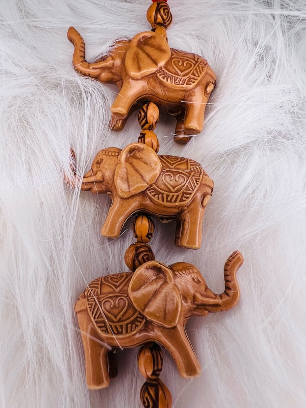 Feng Shui Chinese Oriental Good Luck Door/Car Charm Elephant Amulet Tassel Art